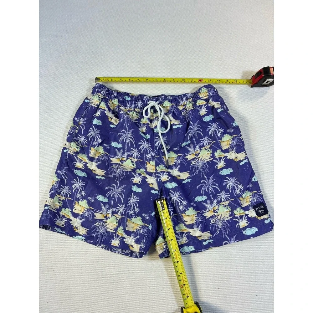 Spicy Tuna Men's Swim Trunks Size Medium‎ Blue Tropical Palm Tree Board Shorts